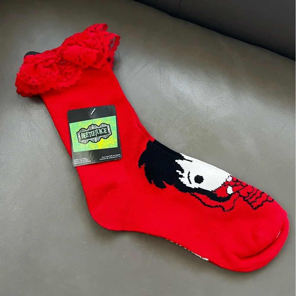 Beetlejuice Lydia Lace Crew Socks